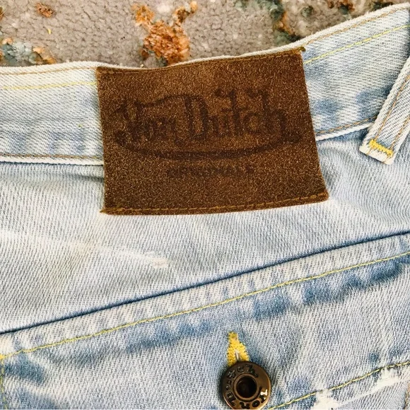 Von Dutch Light Blue Distressed Flare Jeans - Picture 13 of 16